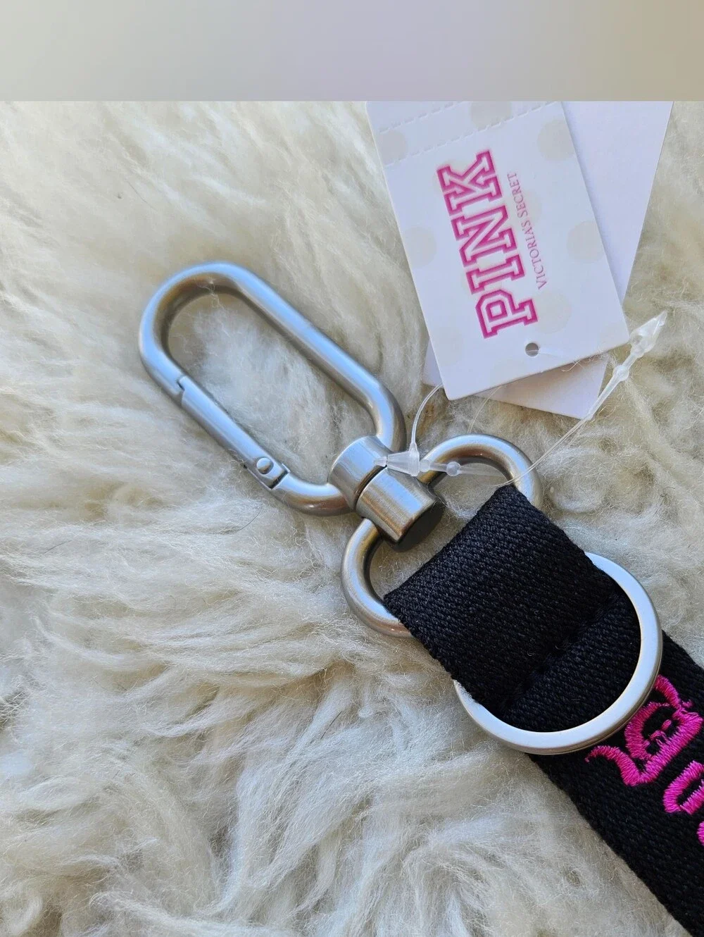 Victoria's Secret PINK wristlet strap keychain in Halloween Your Worst Nightmare